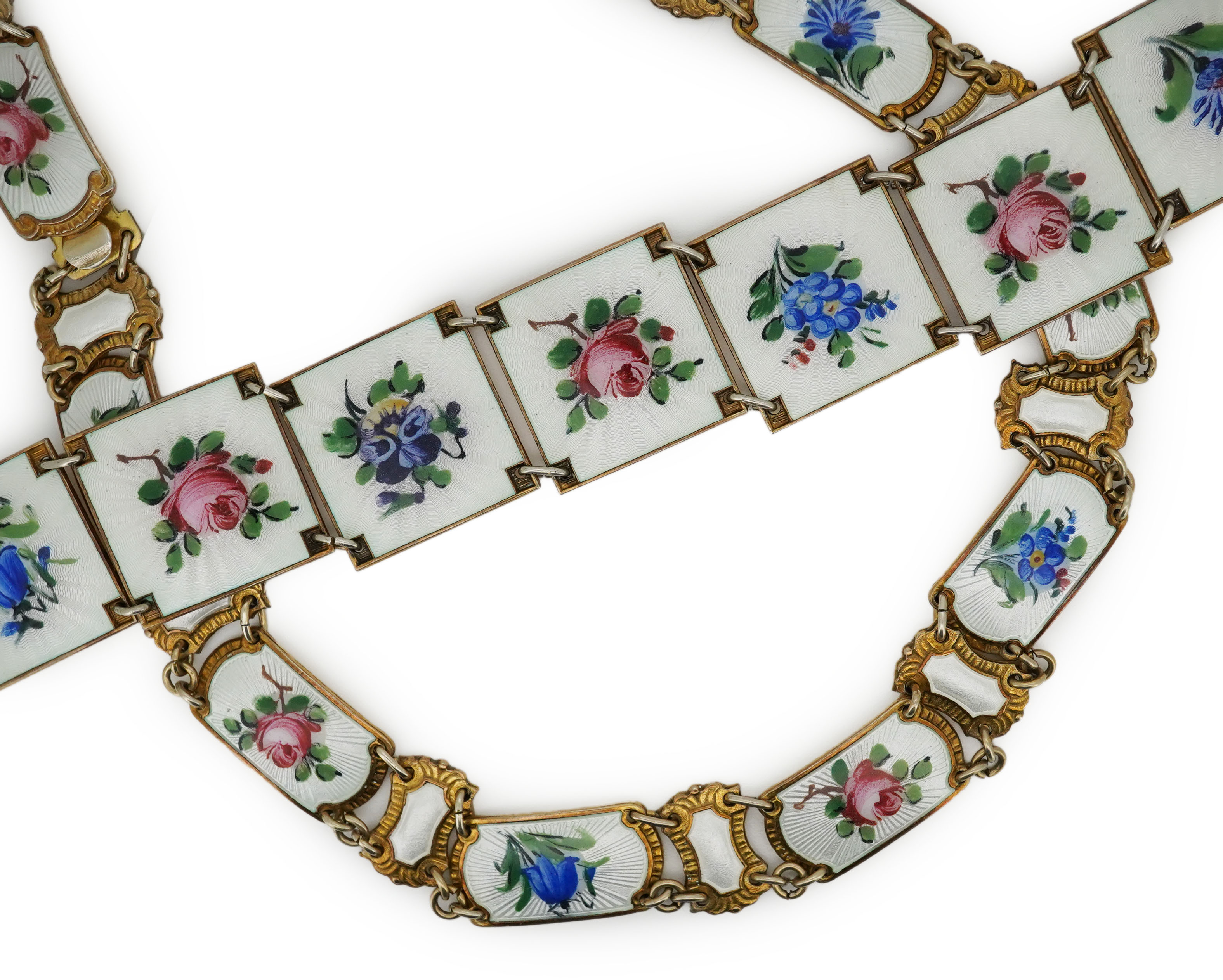 Ivar Holth, a silver and enamel demi-parure, Norway, mid 20th century